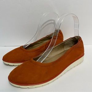 RARE Eileen Fisher Honest Leather Easy Slip-On Ballet wedge  flat 7.5